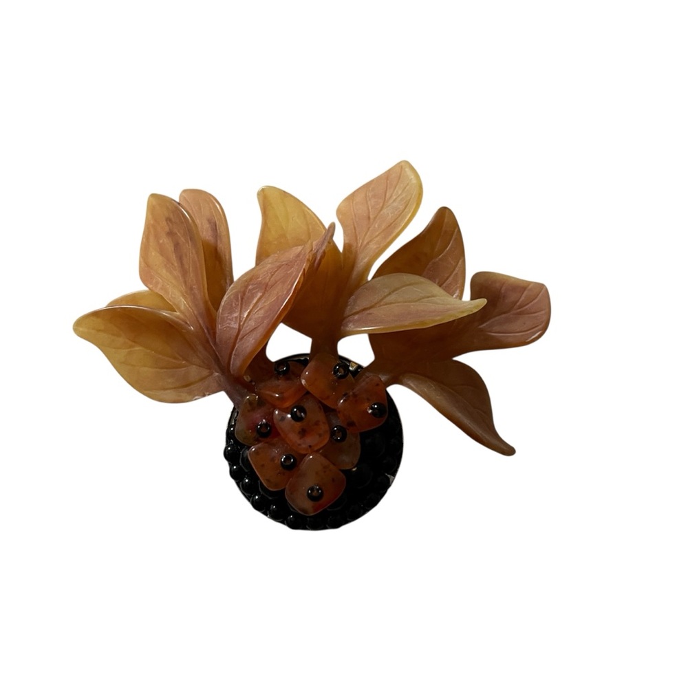 Decorative Orange Leaf Fall Brooch - image 1